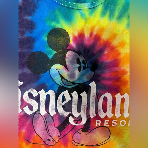 Rainbow tie dye Disneyland muscle t shirt size Large - Picture 15 of 17